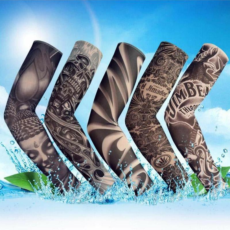 5 pcs Men Women Tattoo Cooling Arm Sleeves Cycling Basketball UV Sun Protection