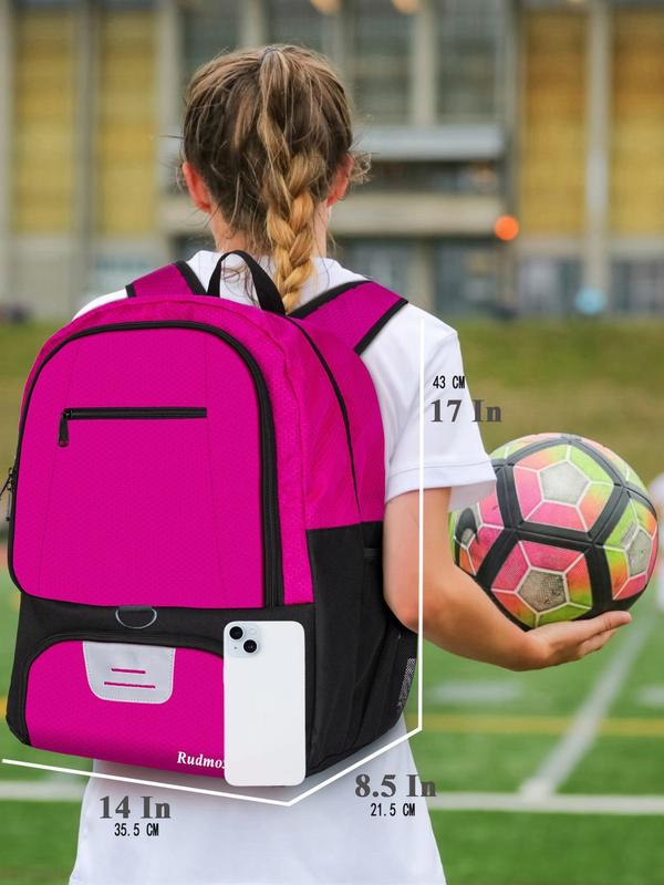 Solid Color Soccer Ball Backpack, Large Sports Equipment Bag, Football  Backpacks  with Shoe Compartment for Youth Suitable for Basketball Volleyball