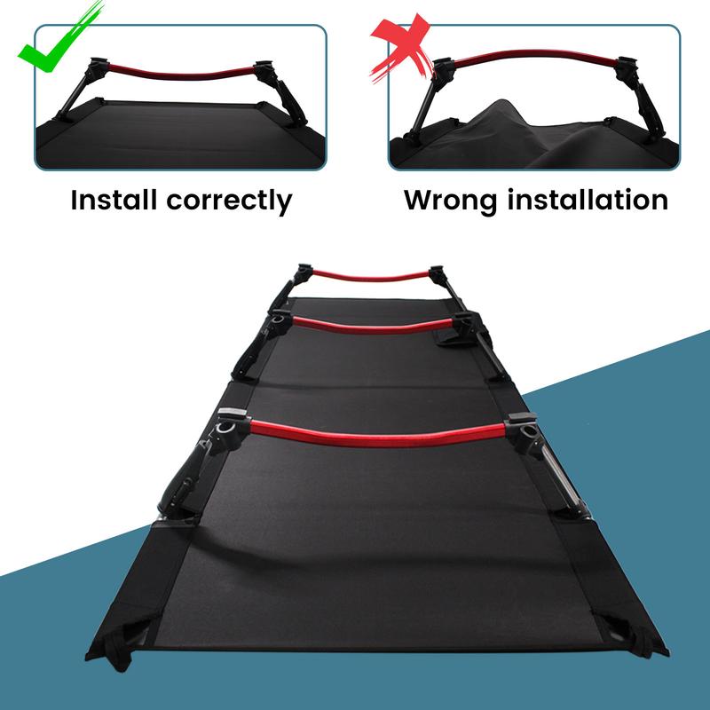 C·WILDYFIELD Camping Cot, Portable Folding Camping Cots Height Adjustable Tent Cot Heavy Duty Sleeping Cot Lightweight Ultralight Folding Bed for Adults Outdoor Overnighter Camping