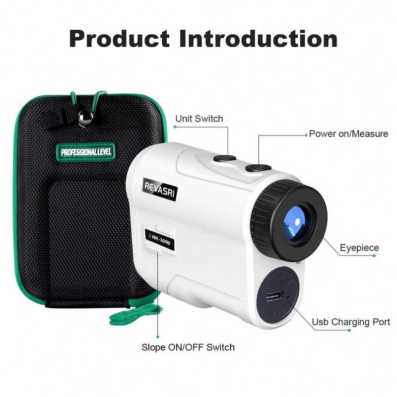 Golf Rangefinder With Slope And Pin Lock Vibration, External Slope Switch For Golf Tournament Legal, Rangefinders With Rechargeable Battery 1000YDS Laser Range Finder