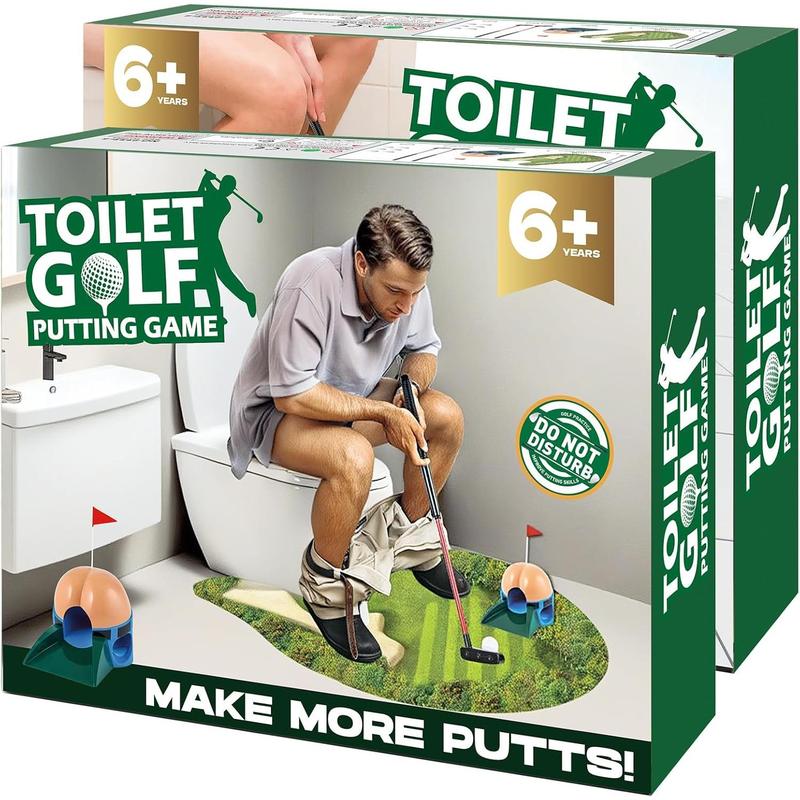 Toilet Golf  Prank Box, 2 count Empty Gag Gift Box, Wrap The Actual Gifts with a  Box, Funny White Elephant Gifts for Golfer, Husband, Dad, Brother and Boyfriend (Pack of 2)