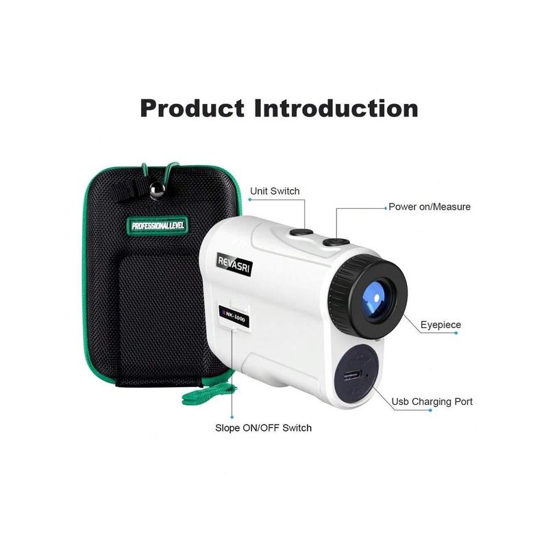 Golf Rangefinder With Slope And Pin Lock Vibration, External Slope Switch For Golf Tournament Legal, Rangefinders With Rechargeable Battery 1000YDS Laser Range Finder