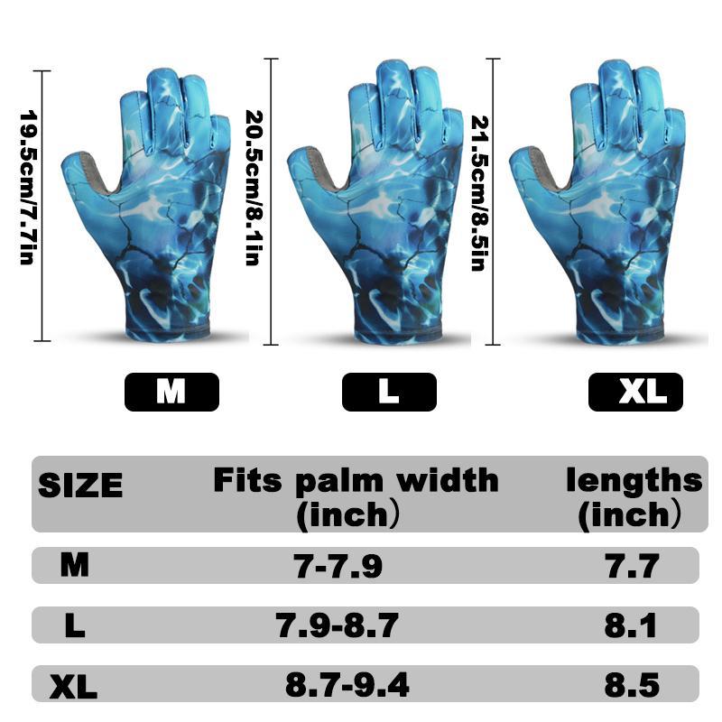 Marble Pattern Fishing Gloves, 1 Pair Sun Protection Gloves, Outdoor Sports Gloves for Men & Women, Kayaking, Boating