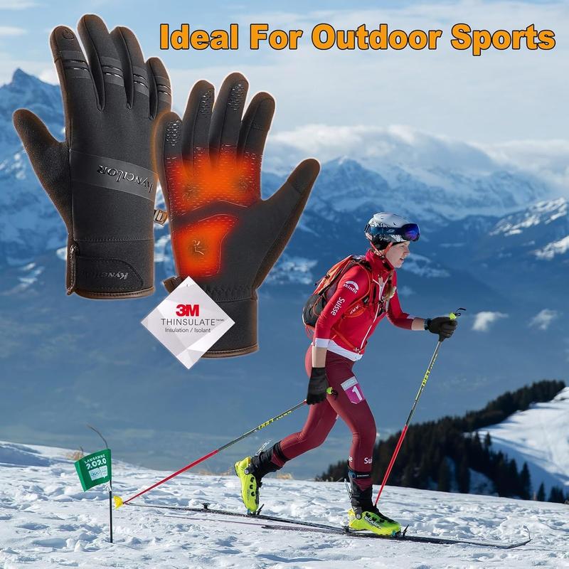 Winter Gloves for Men and Women, Touch Screen Warm Gloves, Waterproof & Windproof Thermal Gloves, Non-Slip Palm, Comfortable Lining, For Cycling, Hiking, Running, Skiing