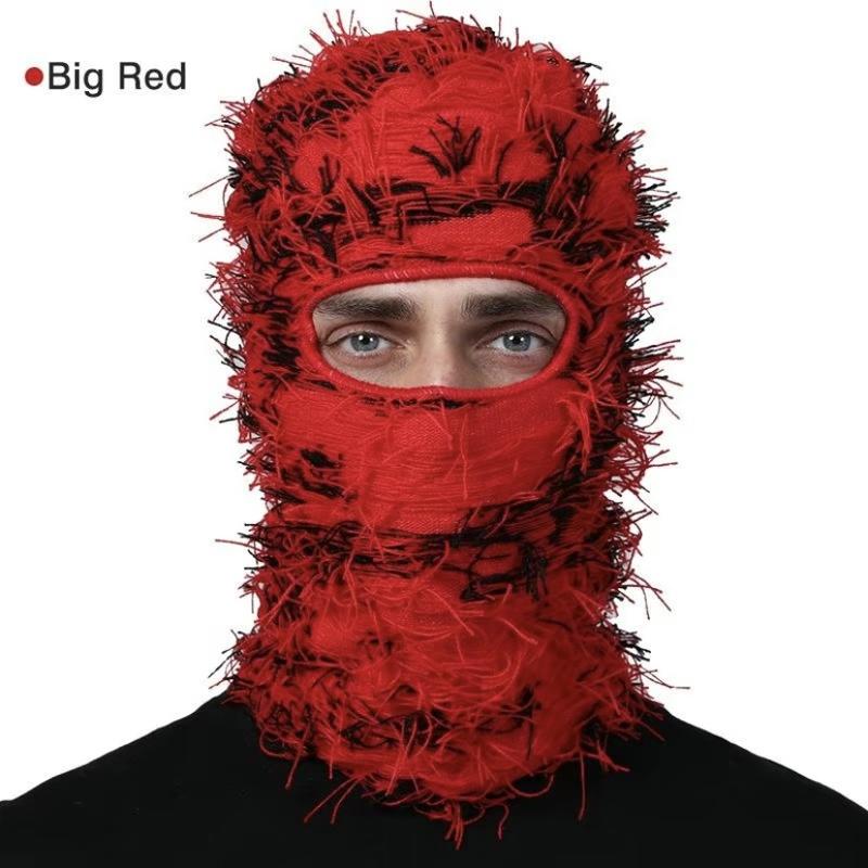 Distressed Knit Balaclava Ski Mask - Windproof Full Face Cover for Male Female-FashionY2k Accessories As Gift, Cool FemaleMale Accessories