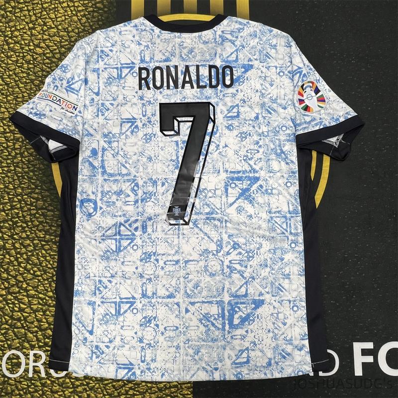 Euro 2024 Portugal Away  Ronaldo No.7 Short Sleeve soccer Jersey