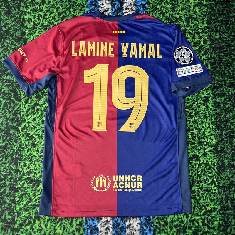 NIKE 24 25 Barcelona Home Red and Blue Short Sleeve Yamal 19 Jersey Lamine Yamal