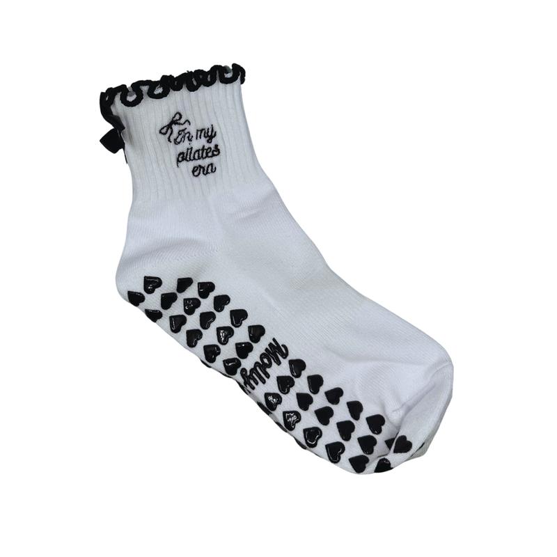 In my pilates era bow grip sock with heart grips for pilates, barre, yoga or lagree