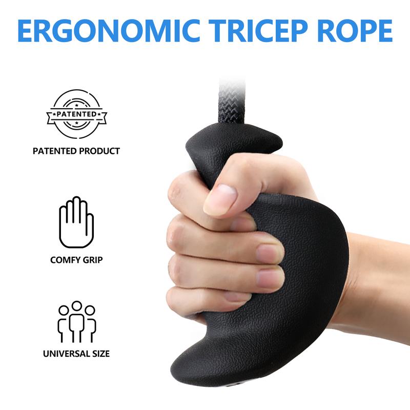 Ergonomic Tricep Rope for correcting hand positioning, a fitness equipment accessory, hand strength training device suitable for both gym and home use.