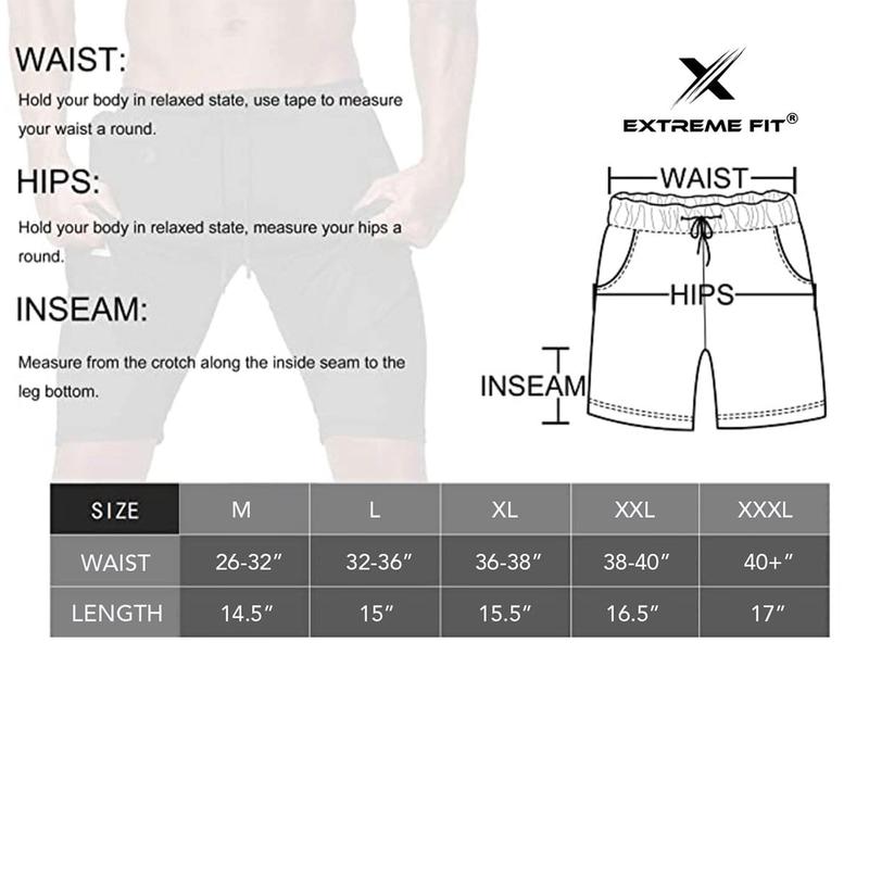 Extreme Fit Men's XTF VAPOR Liner Shorts - Performance Running Shorts with Built-in Support & Pockets