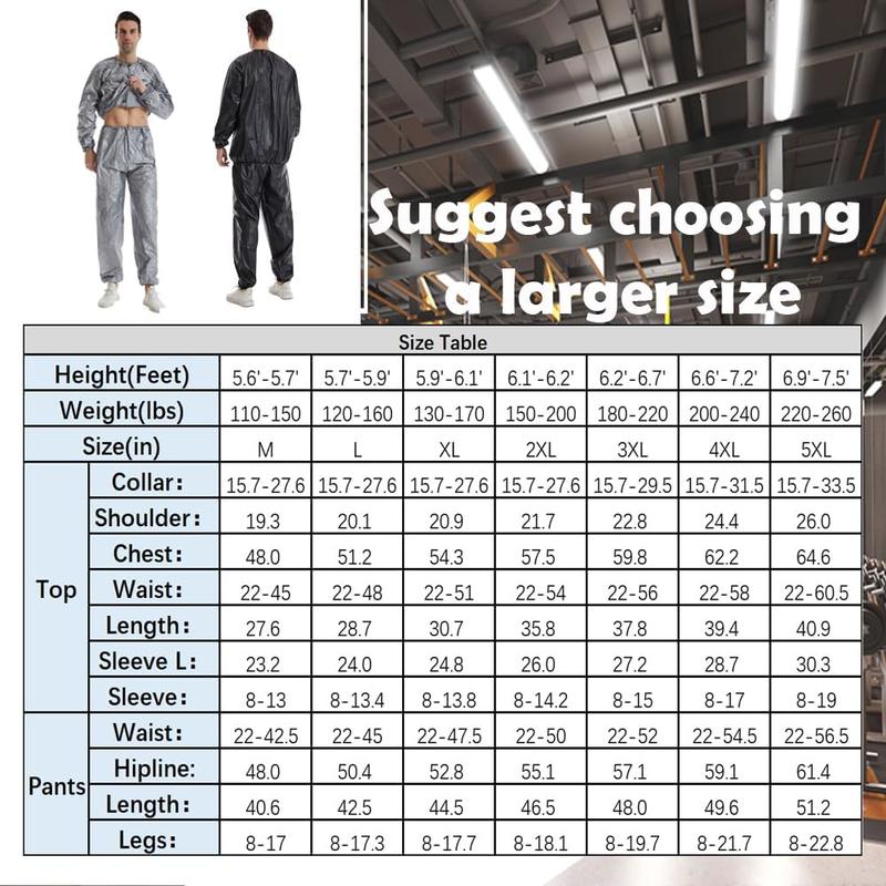 Sauna Sweat Suit for Women Men Exercise Weight Loss Workout