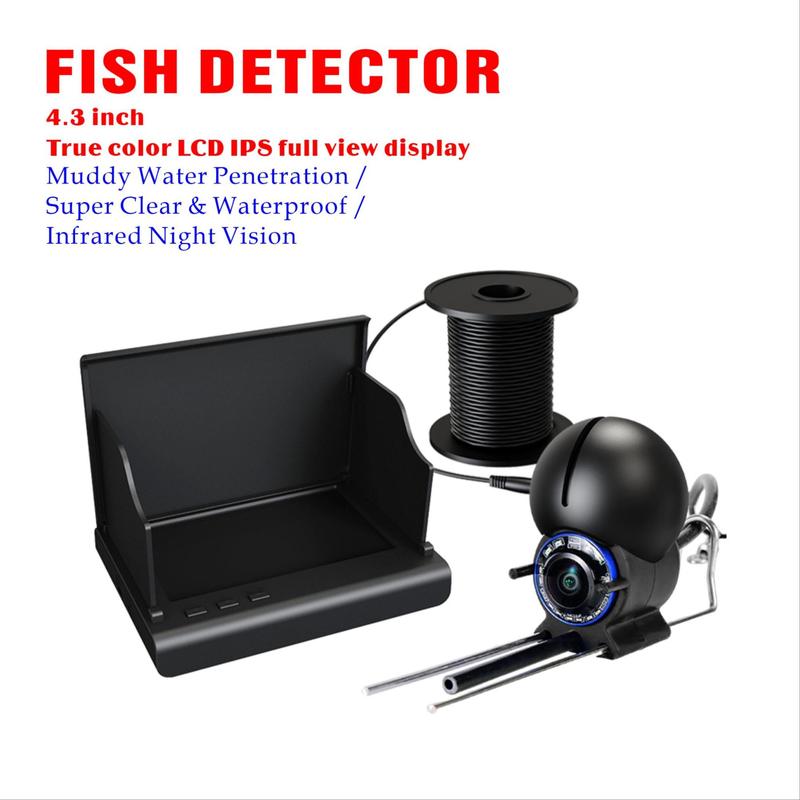 Visible Fish Finder, 1 Count Full View Display Camera with 14 Infrared Night Vision Lights, Suitable for Underwater and Night Fishing, Waterproof HD Fish Detector