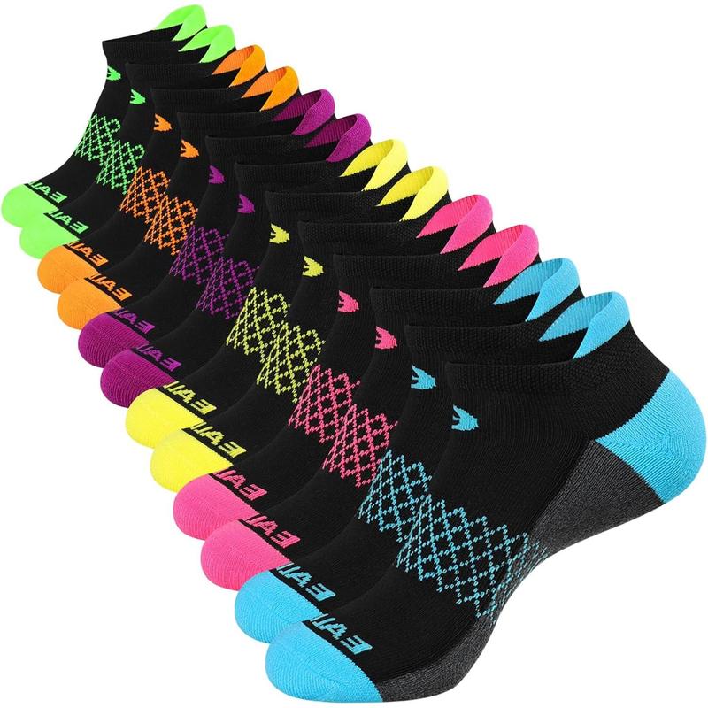 Womens Ankle Socks 6 Pairs Running Athletic Cushioned Sole Socks With Tab