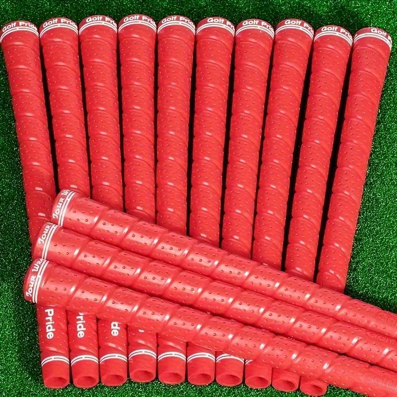 Golf Grip, 13pcs Enhanced Softness Anti-slip Golf Clubs Golf Putter Grip, Red Weather-resistant Comfort Golf Grip for Improved Play, Golf Accessory