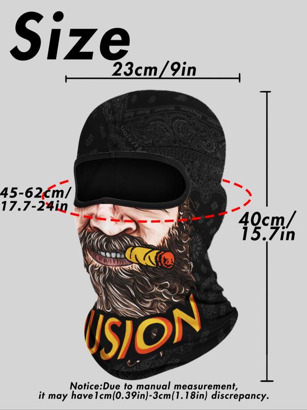 Figure & Skull Print Full Face Mask, Breathable Windproof Sun Protection Face Cover for Cycling Riding Motorcycle, Sports & Outdoor Clothing Accessories