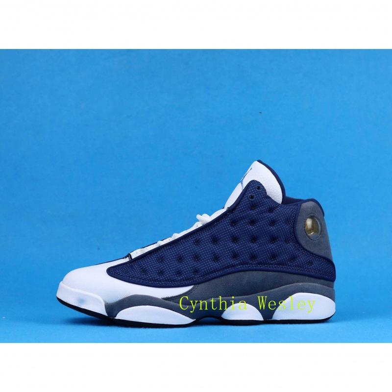 Jordan 13   Navy blue retro anti slip cushioned basketball shoes Durability