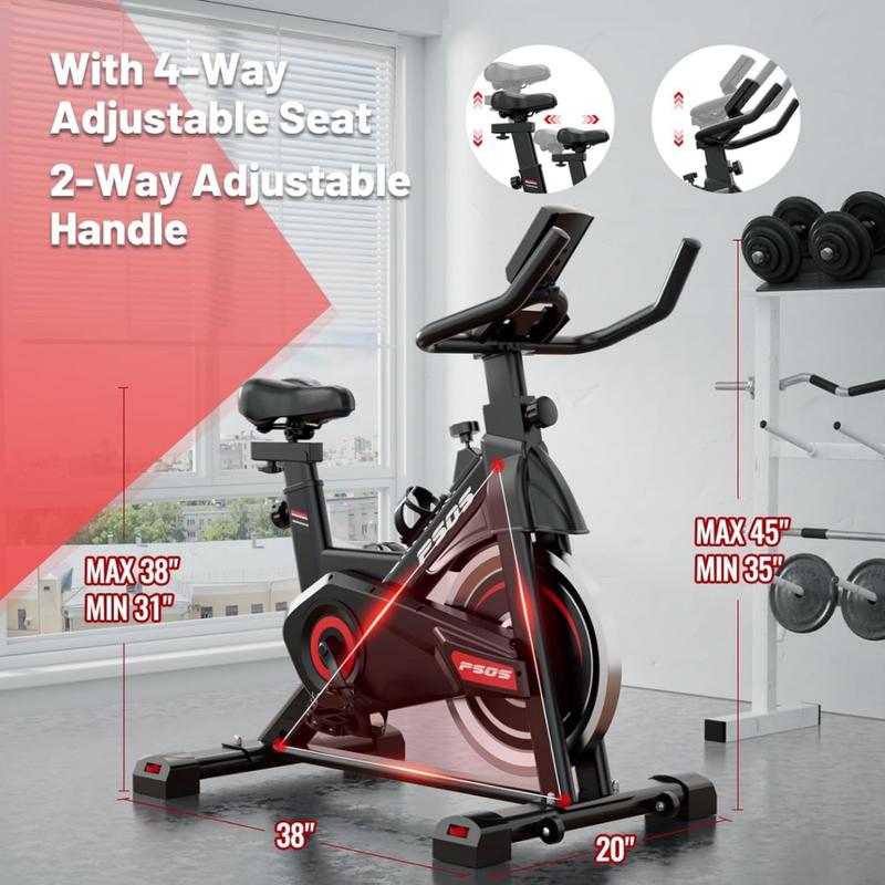 ZHI SHANG01 Stationary Exercise Bike, Indoor Cycling Bike with Digital Display and Comfortable Seat Cushion, Silent Belt Deive, Spinning Bikes with Resistancr for Home Gym Cardio Fitness Training bmxbike