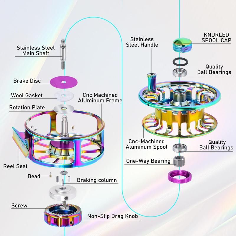 Premium Fly Fishing Reel, Smooth Precision, High-quality Bearings & CNC Aluminum Frame, Ideal for Freshwater & Saltwater Angling