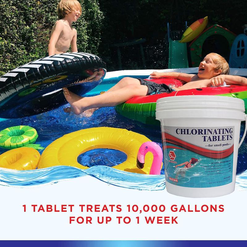 10LBS Alicacho 3'' Swimming Pool Chlorine Tablets, 90% Stabilized Available Chlorine Tabs for Pool, Hot Tubs, Spa(Total 10 lbs, 22 tablets)