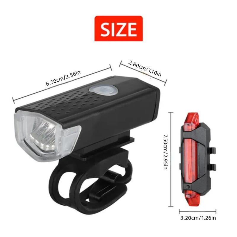 USB Rechargeable Motorcycle LED Light, Waterproof Bicycle Light, 3-Modes Headlight Taillight, Safety Warning Light, Bicycle Accessories