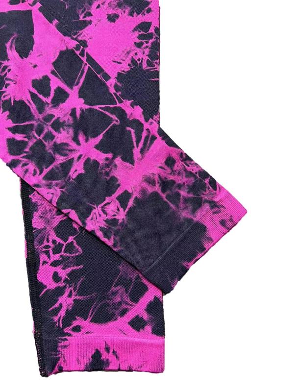 Women's Tie Dye Print High Waist Sports Leggings, Sporty Comfy Breathable Skinny Pants for Yoga Gym Workout Running, Ladies Sportswear for All Seasons