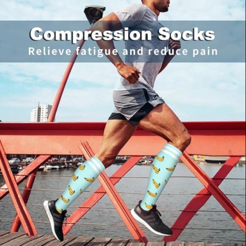 Unisex's Colorful Compression Socks, 6 Pairs Casual Comfy Breathable Socks for Sports Running Hiking, Sports Socks for Men & Women, Christmas Gift