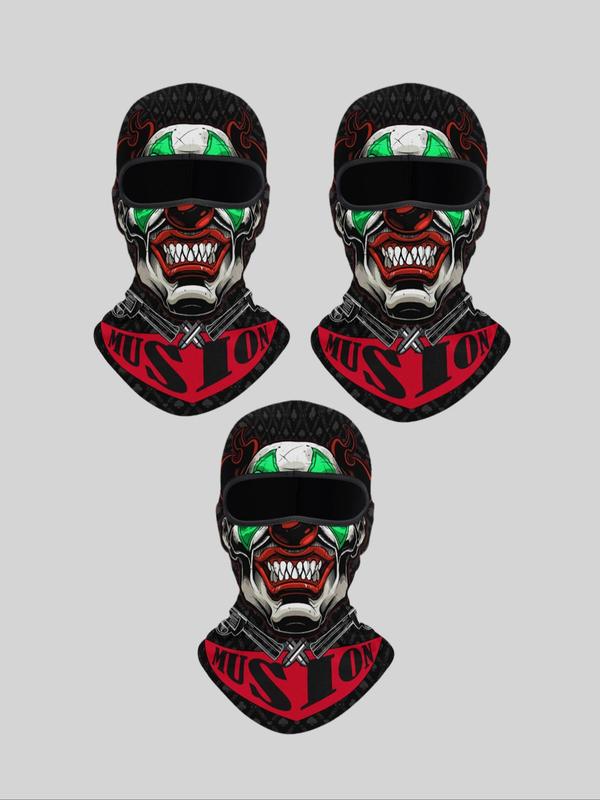 Figure & Skull Print Full Face Mask, Breathable Windproof Sun Protection Face Cover for Cycling Riding Motorcycle, Sports & Outdoor Clothing Accessories