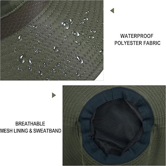 Outdoor Sun Hat with Wide Brim for Men - UPF 50+ UV Protection, Waterproof and Breathable Fishing Cap, Foldable Summer Hat for Outdoor Activities and Travel