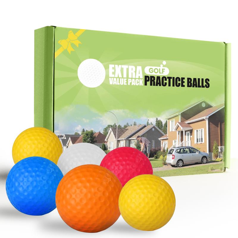 Golf Practice Balls Foam Colored Value 12 24 Pack, Lightweight Golf Ball Limited Flight for Indoor Outdoor Driving Range Backyard Training Safe Practice Good Value