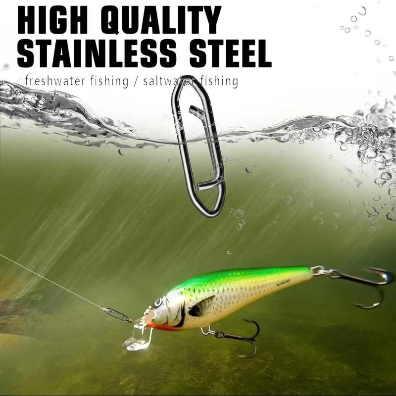 Stainless Steel Fishing Buckle, 20pcs pack Professional High Strength Fishing Buckle, Saltwater Durable Connection Fishing Buckle, Fishing Accessories