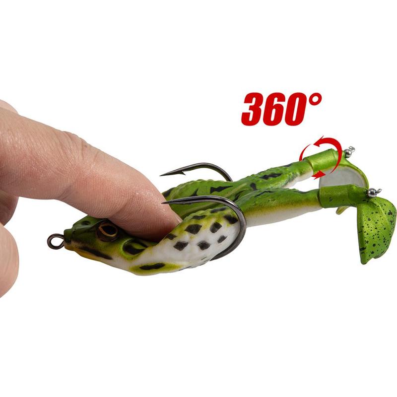 Fishing Lure, Realistic Frog 360 Rotating Fipper, Bionic Soft Fishing Bait With Hook, Fishing Accessories For Outdoor, Flyfishing, Solocamping, picnicaesthetic