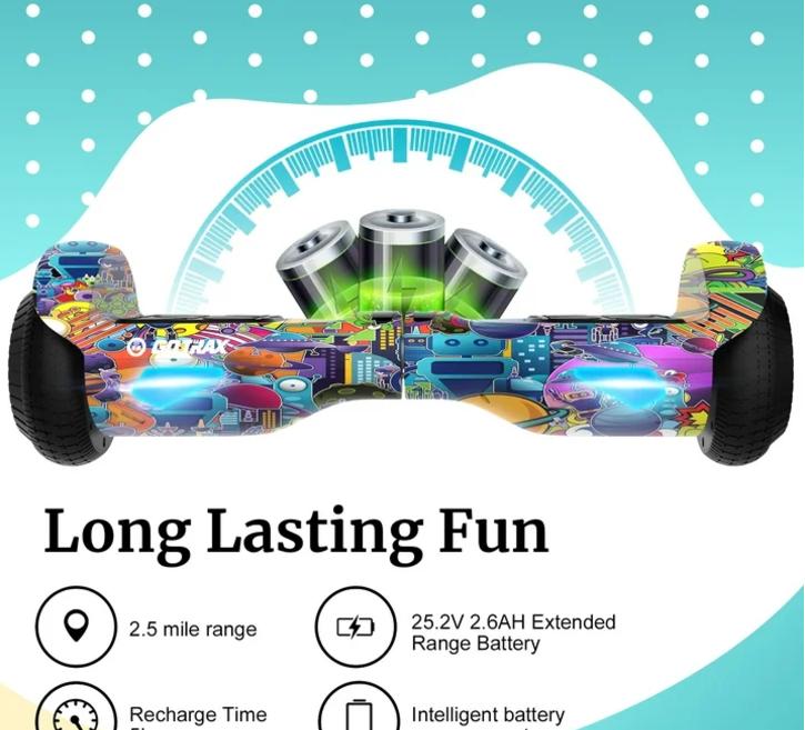 Edge Hoverboard for Kids and Adults, Galaxy Edition, 6.5