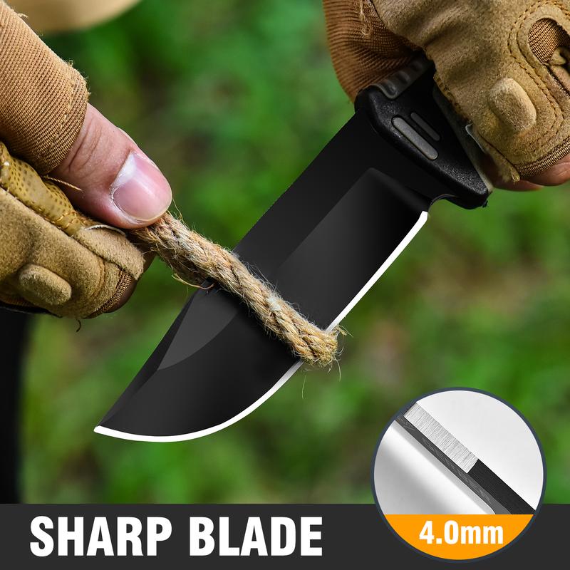 Stainless Steel Knife with Sheath, 1Count Portable Multifunctional kitchenMeat Fruit Food Knife, Practical kitchenKnife for Home Restaurant DormitoryCamping Hiking