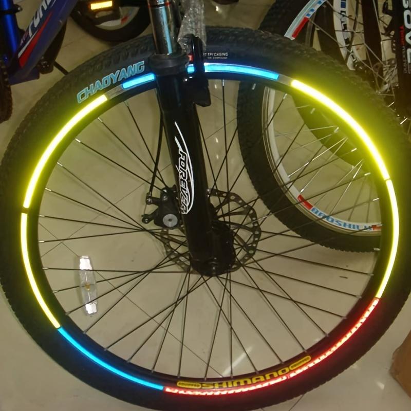 Bicycle Wheel Reflective Fluorescent Stickers, Bicycle Warning Safety Bicycle Wheel Rim Spoke Decoration Tape