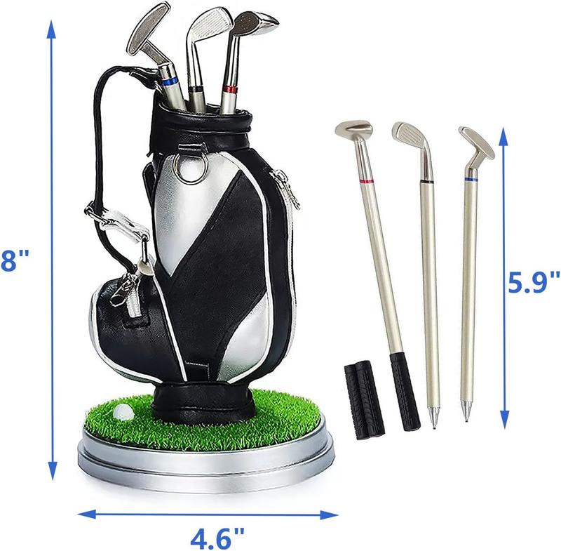 Golf Gifts for Men - Ideal Stocking Stuffers for Adults, White Elephant Gifts for Golfers, Dad, Him, Coworkers, Boss on Christmas & Birthday - Funny Golf Pen Holder, Home Office Decor Desk Accessories