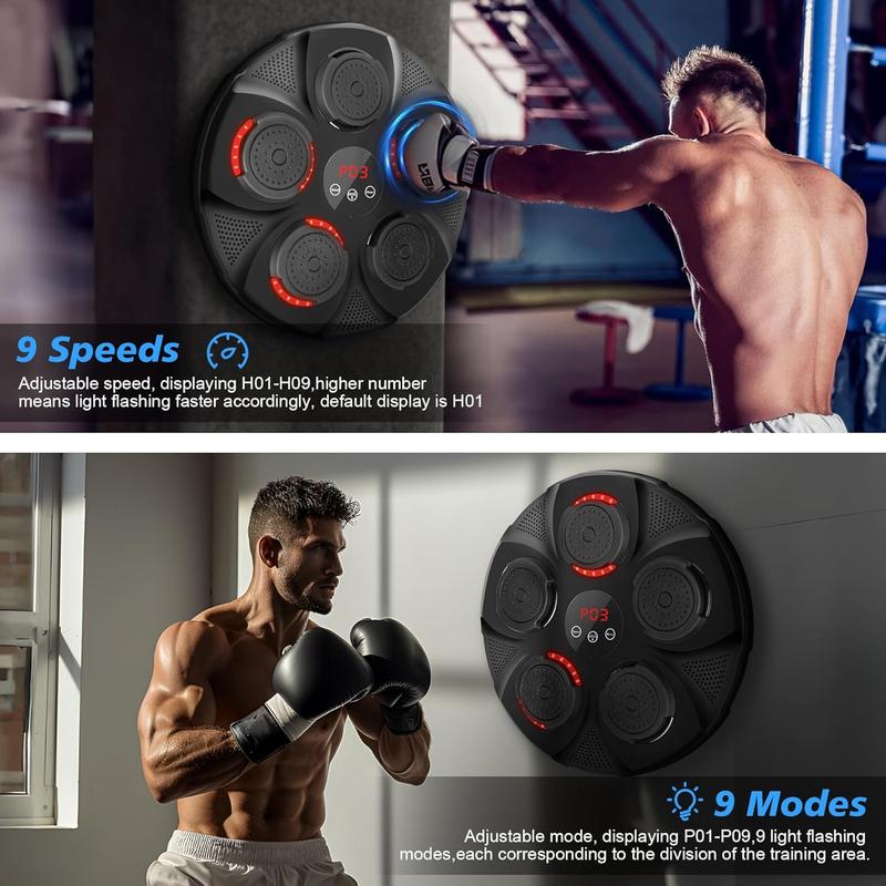 Music Boxing Machine, Wall Mounted Music with Boxing Gloves, Rechargeable Boxing Training Equipment, Smart Bluetooth Machine for Home, Indoor and Gym