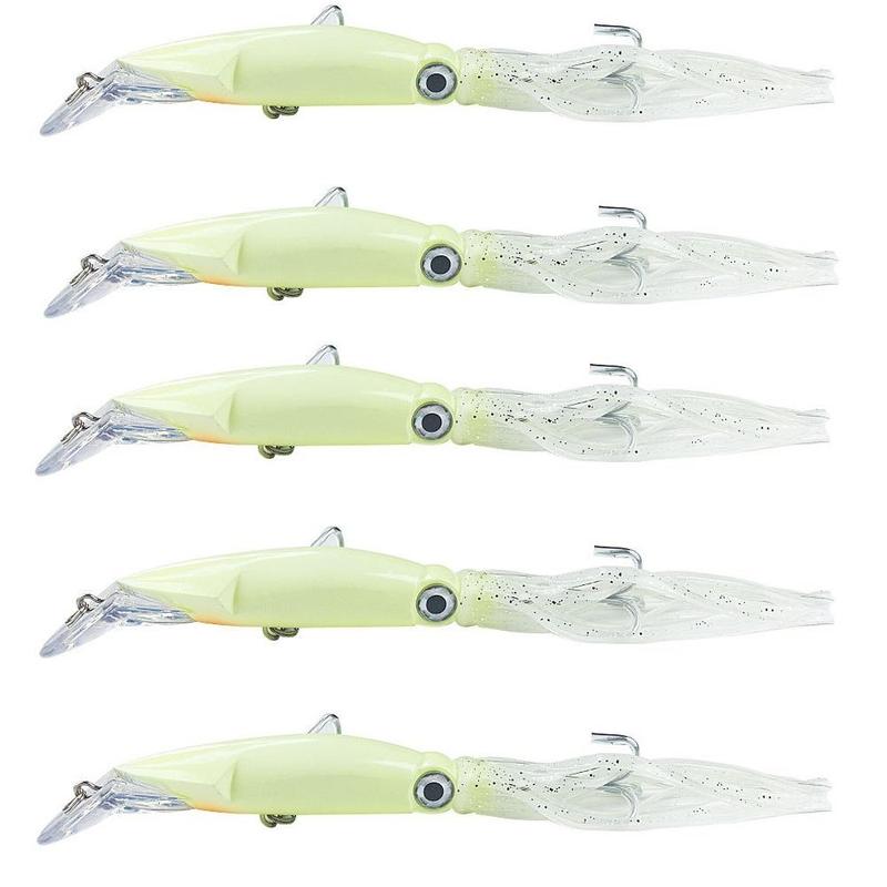 Oyster Shaped Luminous Fishing Lure with Hook (5 Counts), Glow in The Dark Artificial Fishing Bait, Fishing Accessories for Outdoor Fishing