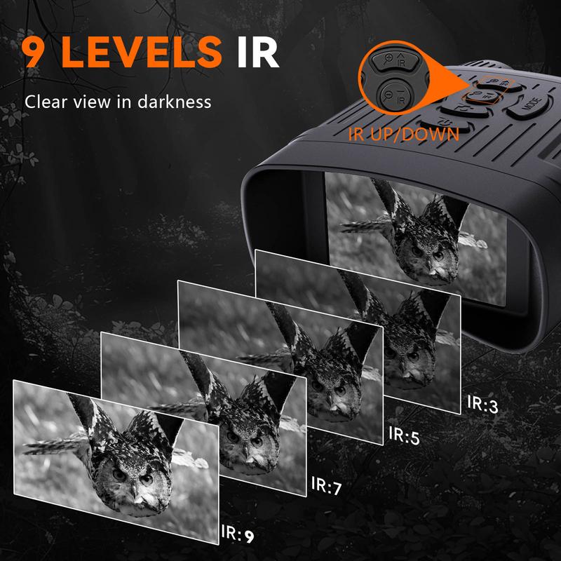 Night vision binoculars -3.0TFT screen, 10x digital zoom, strong infrared spotlight, 9-level adjustment, all black observation, rechargeable, 32GB card, suitable for hunting and camping, ideal Valentine's Day Halloween Christmas New Year gift