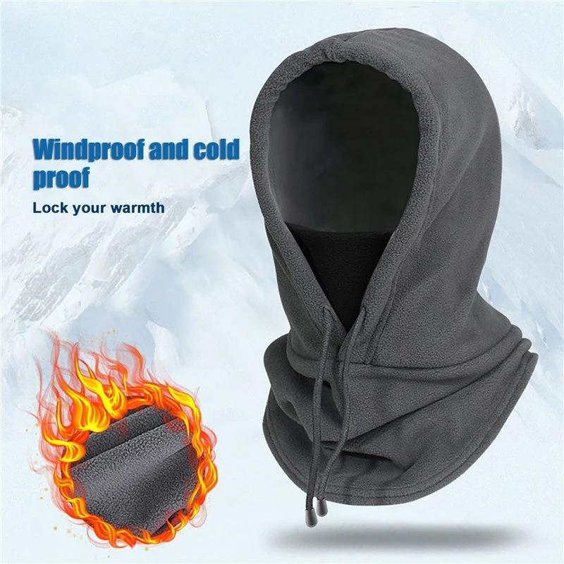 Outdoor Winter Warm Hat, Windproof and Warm Black Hat, Motorcycle and Bicycle Riding Cap, Outdoor Facial Protection and Cold-Proof Equipment