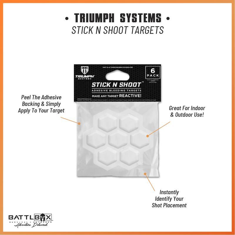 Triumph Stick N Shoot Targets - Reactive Shooting Targets with 6 Adhesive Bleeding Target Pods