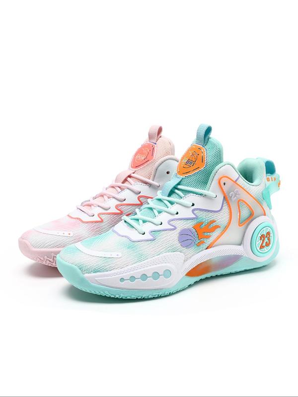 Unisex's Tie Dye Print Lace Up Basketball Shoes, Casual Comfortable Breathable Sports Shoes, Anti-Slip Wear-Resistant Basketball Shoes for Daily Wear