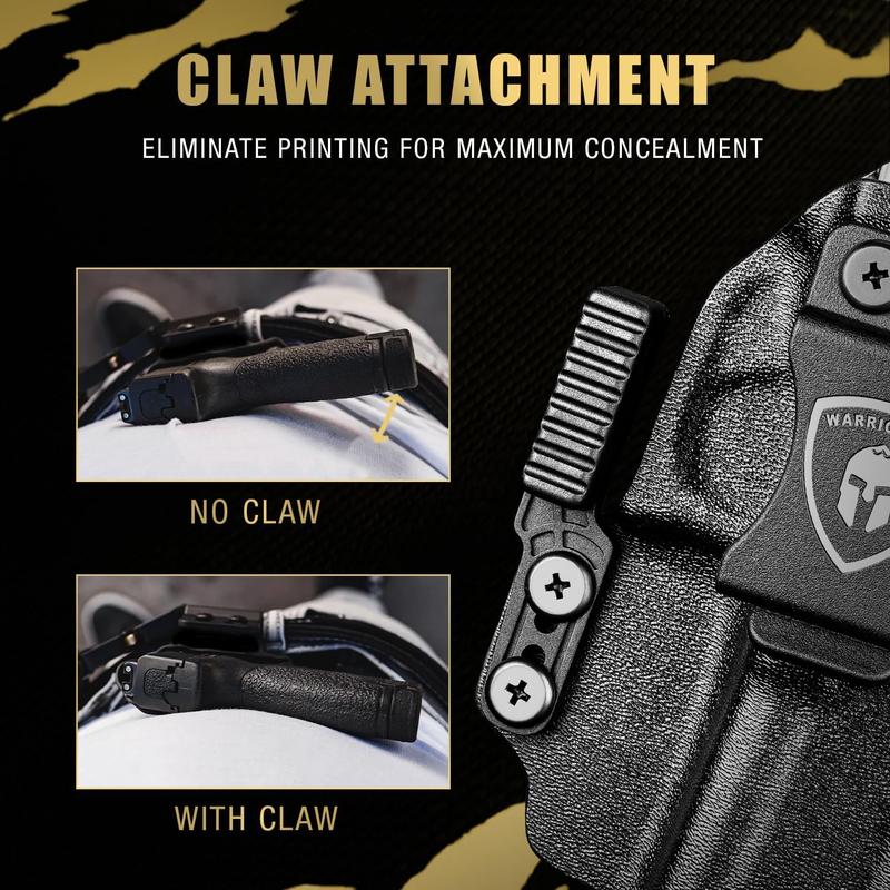 WARRIORLAND IWB Kydex Holster with Claw Attachment and Optic Cut Fit Smith & Wesson SD9VE & SD40VE, Inside Waistband Appendix Carry SD9 VE Holster, Adj. Cant & Retention, Right Hand Tactical Small