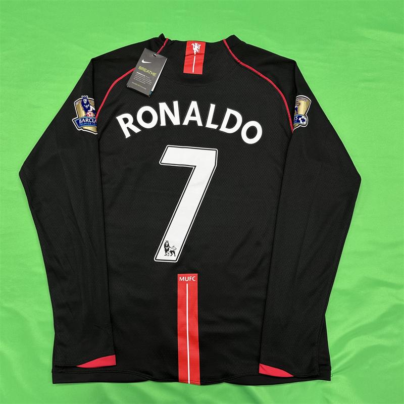 Nike 07-08 Champions League Manchester United Retro Long Sleeve NO.7 Cristiano Ronaldo Soccer Jersey