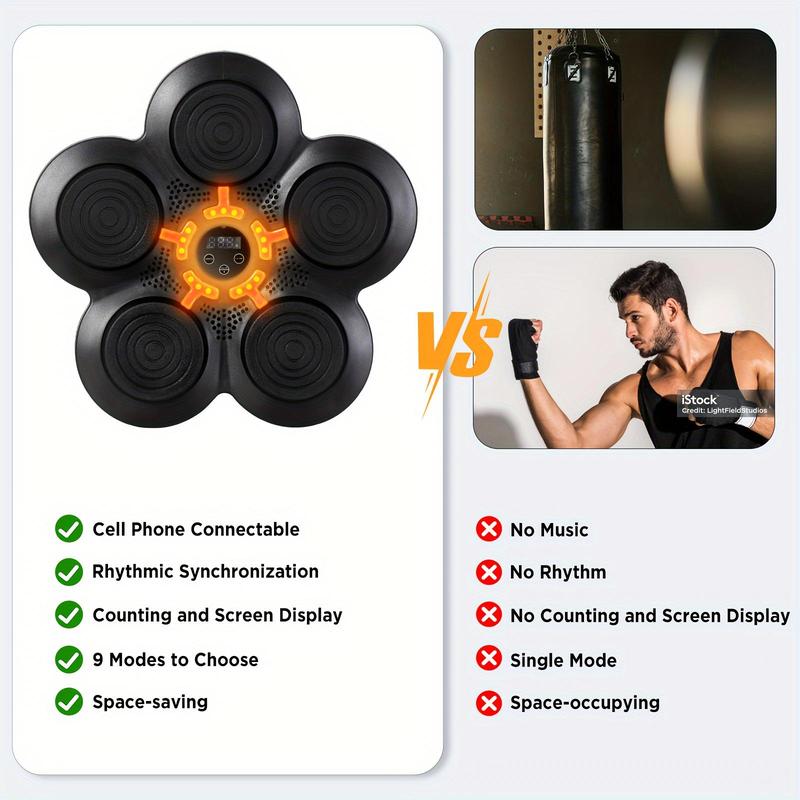 Smart Wireless Boxing Machine, Wall Mounted Boxing Training Equipment with Light & Music, Sports Toys for Home Gym Workout