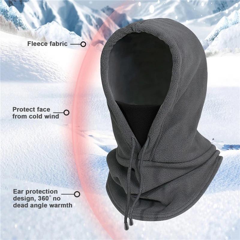 Outdoor Winter Warm Hat, Windproof and Warm Black Hat, Motorcycle and Bicycle Riding Cap, Outdoor Facial Protection and Cold-Proof Equipment