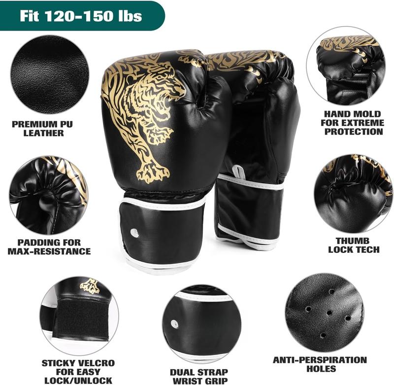 Punching Bag Set for Adults, 4FT PU Heavy Boxing Bag with 12OZ Boxing Gloves, Hand Wraps, Hanging Chains for MMA Karate Kickboxing Martial Art Home Gym Trainging - Unfilled