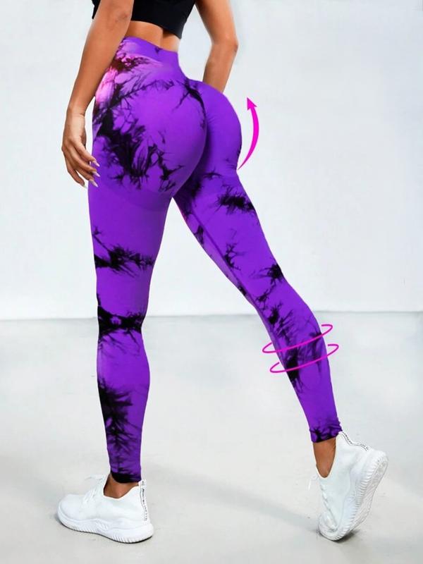 3 Pack Tie Dye Print High Waisted Workout Women Leggings Scrunch Rear Lifting High Waist Tummy Control Yoga Athletic Pants