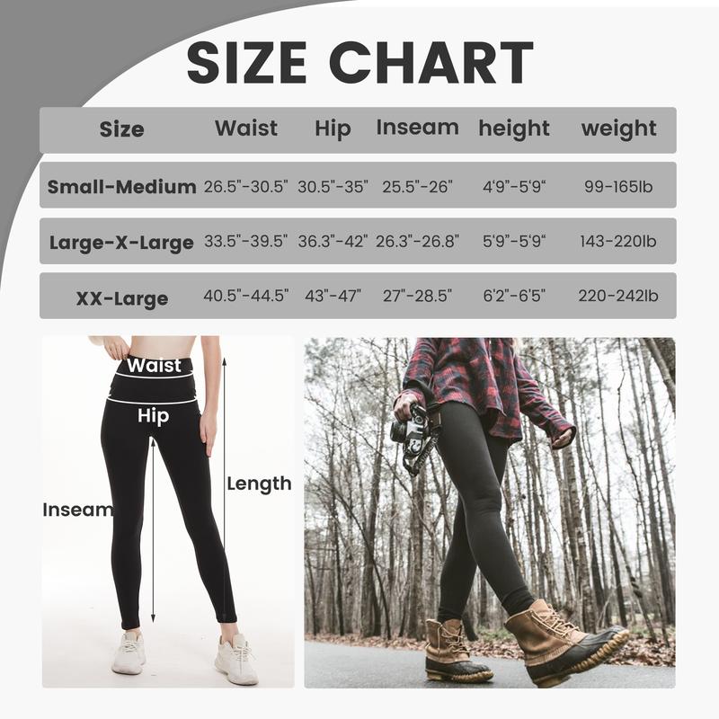 Viconow Fleece Lined Leggings Women - High Waisted Winter Yoga Pants Workout Tummy Control Soft Thermal Warm