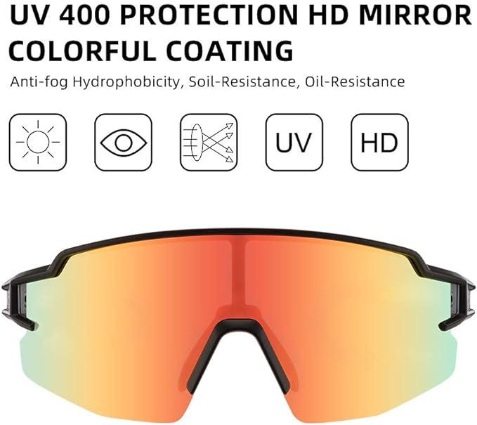 ROCKBROS Windproof Cycling Polarized Sunglasses UV400 Dazzle Photographic Lenses Outdoor Sports Sunglasses Rimless Windproof and Dustproof Glasses Cycling Fishing Skiing Goggles