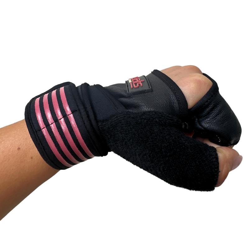 SQUATS TEAM - ProGrip Fitness Gloves – Genuine Leather with Enhanced Grip & Wrist Support, Foam Padding, and Integrated Towels